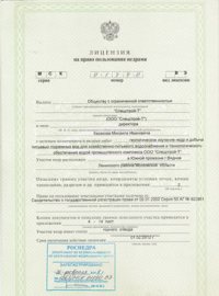 лицензия лист 1